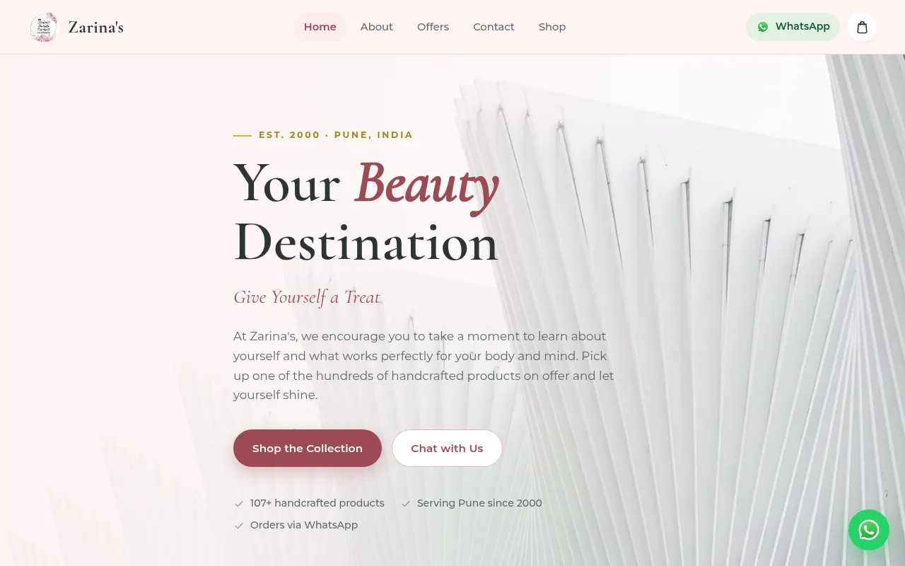Zarinas — website preview